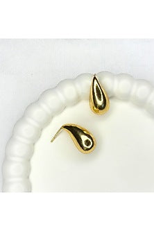 Gold Finish Handcrafted Drop Stud Earrings