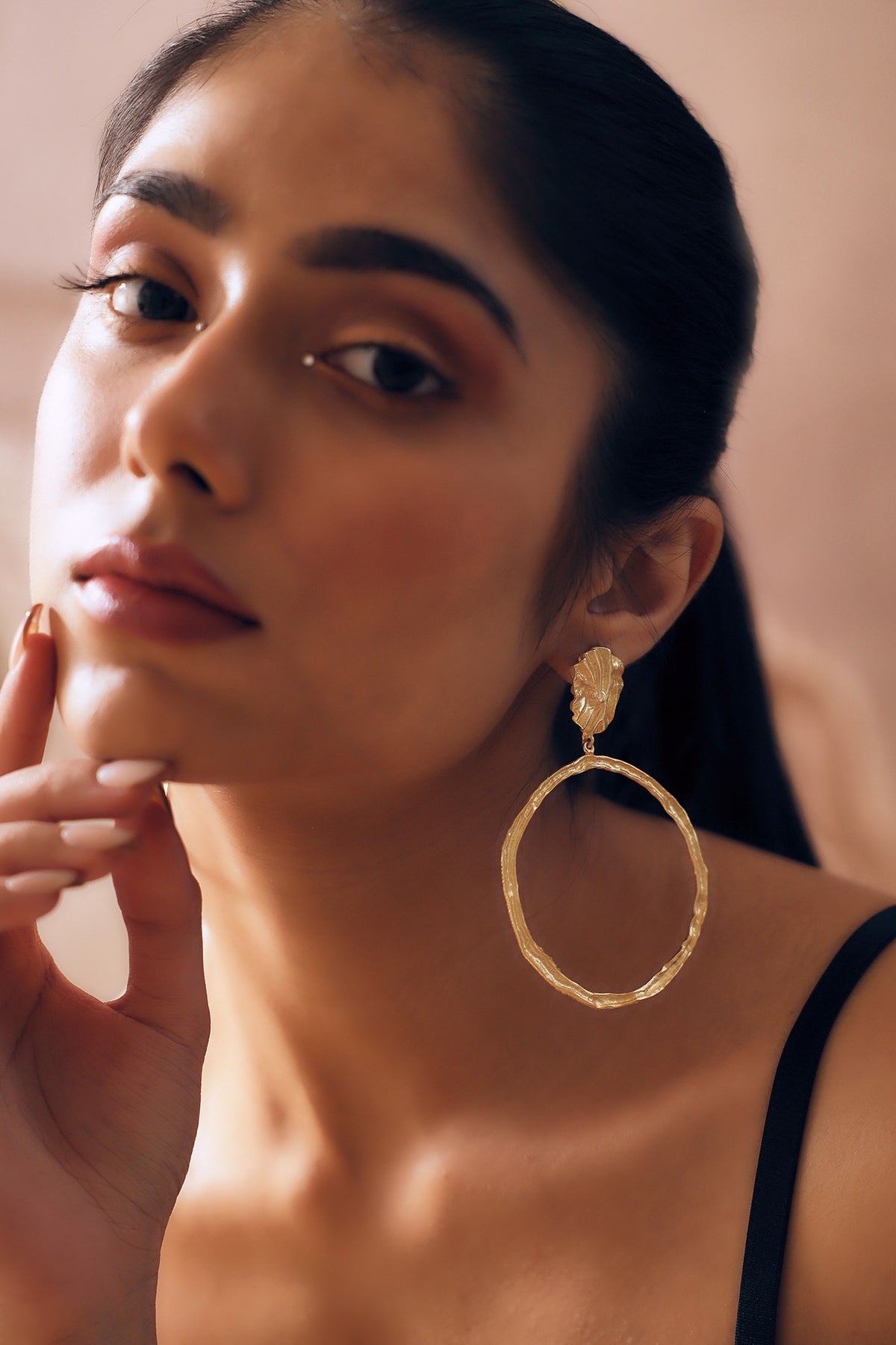 Gold Finish Handcrafted Dangler Earrings