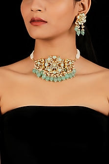 Gold Finish Agate Necklace Set