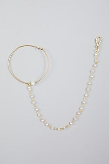 Gold Finish Kundan Polki Nose Ring