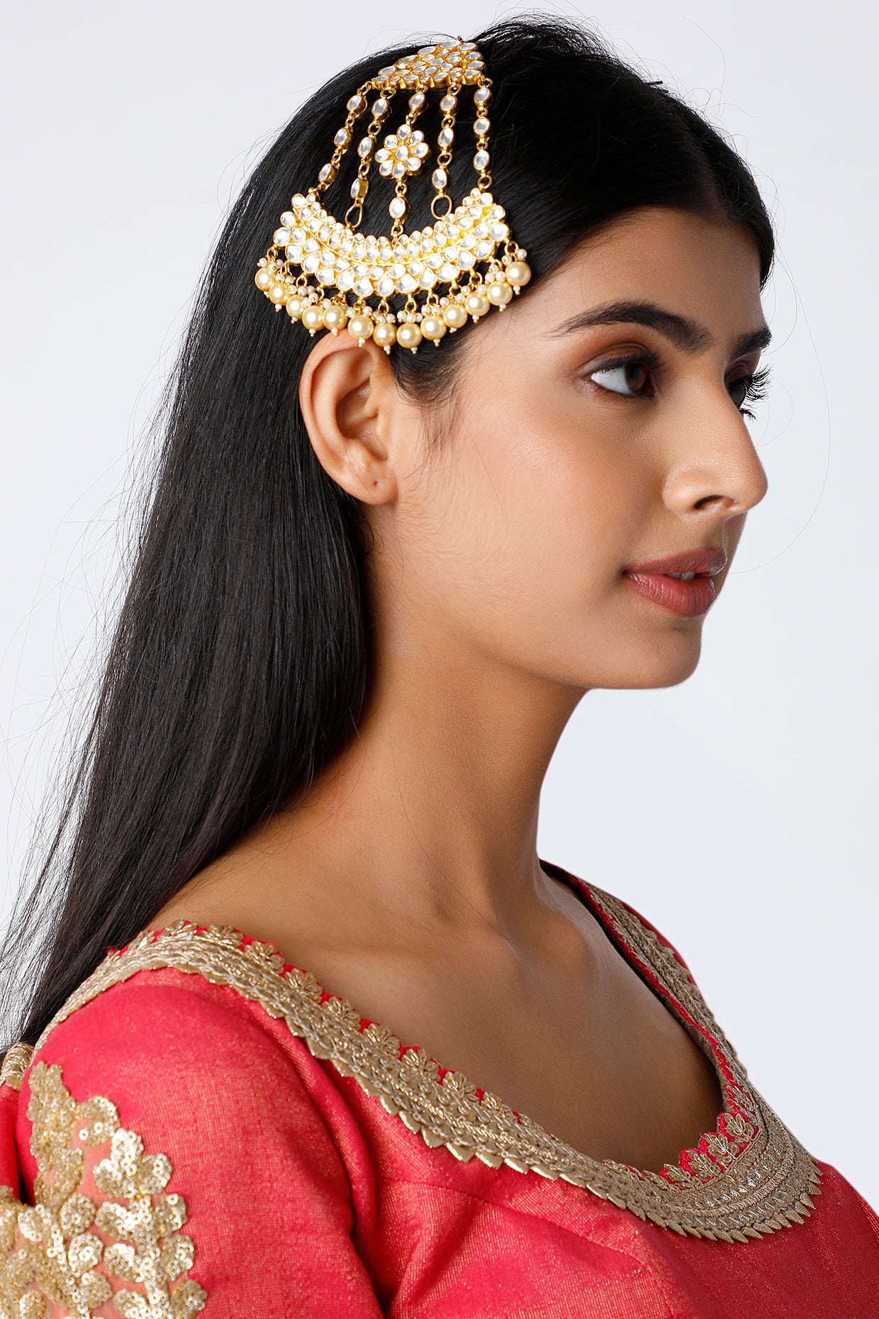 Gold Finish Pearl Floral Pasa