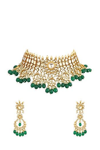 Gold Finish Bridal Necklace Set