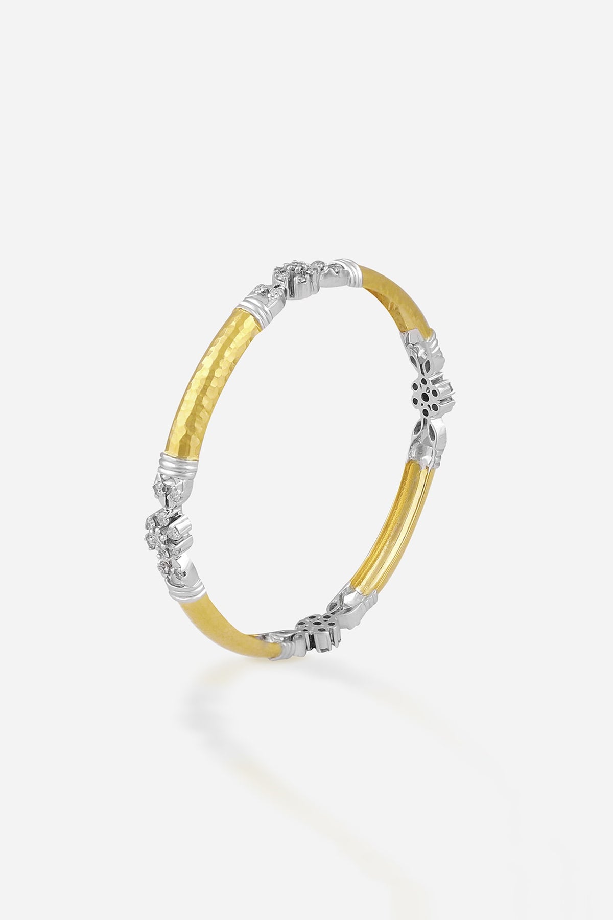 14kt Yellow Gold Finish Diamond Bangle