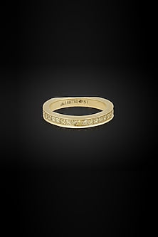 18kt Yellow Gold Finish Round-Cut Diamond Halo Band Ring