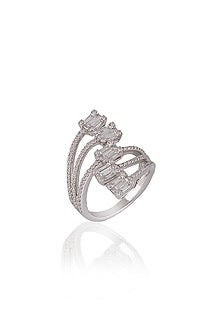 White Plated Diamond Ring