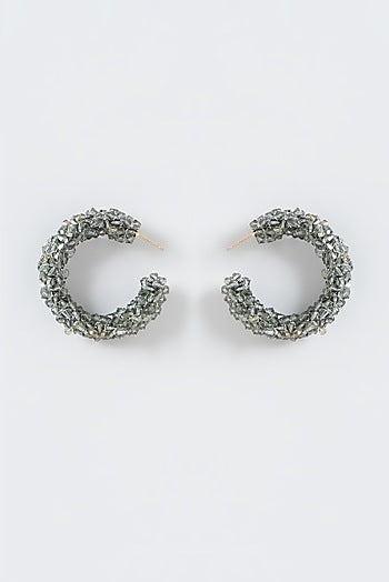 Grey Xillion Swarovski Crystal Hoop Earrings