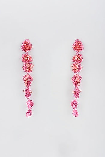 Coral Swarovski Xilion Crystal Dangler Earrings