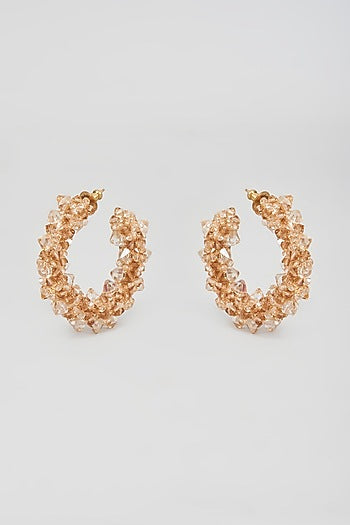 Champagne Swarovski Xilion Crystal Hoop Earrings