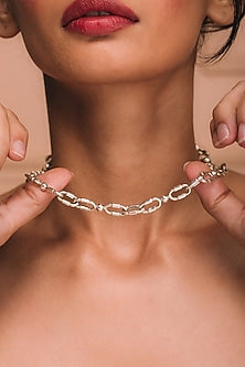 White Finish Necklace In Sterling Silver