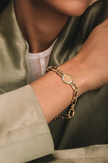 Gold Plated Bracelet In Sterling Silver