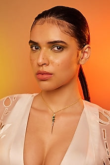 Two Tone Finish Pearl Pendant Chain Necklace In Sterling Silver