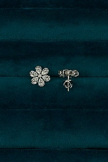 White Finish Pear-Shaped Diamond Stud Earrings