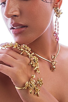 Gold Plated Handcrafted Floral Hand Harness