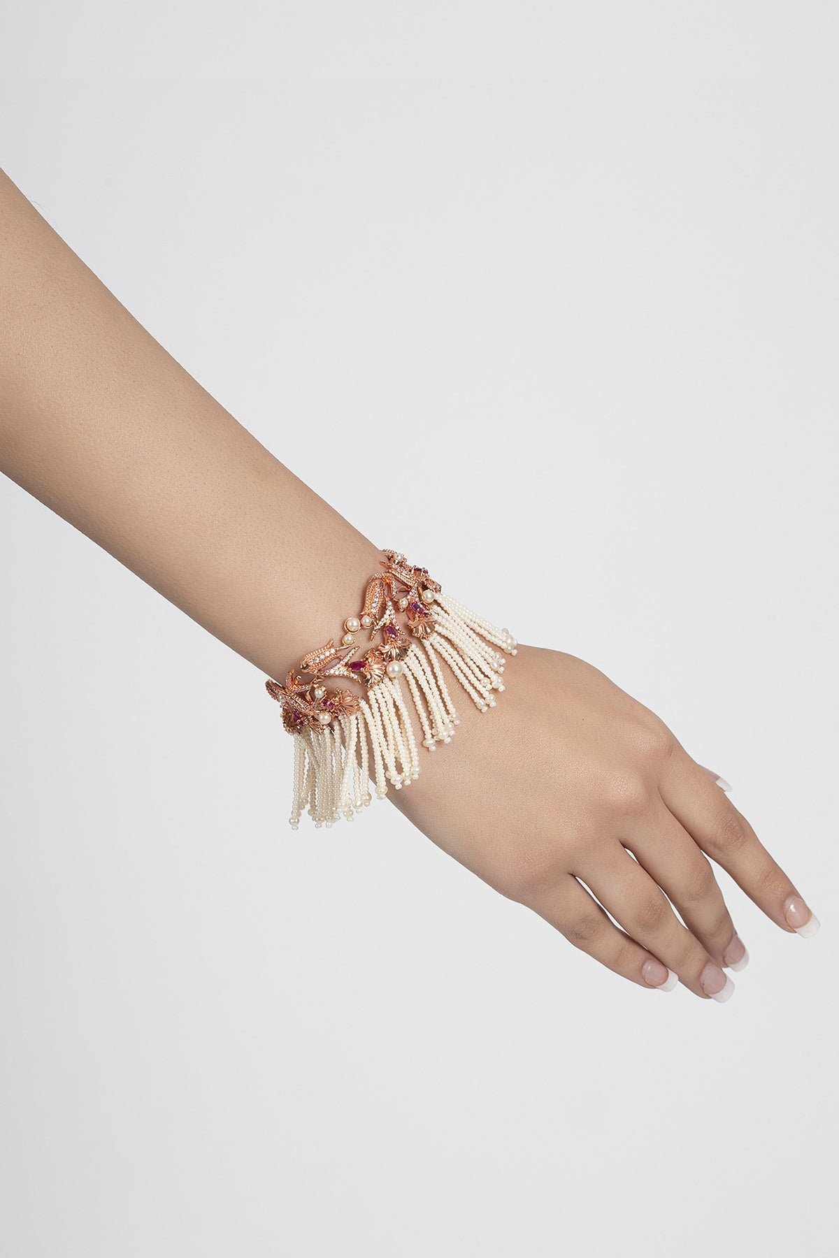 Rose Gold Plated Swarovski Crystal & Pearl Bracelet