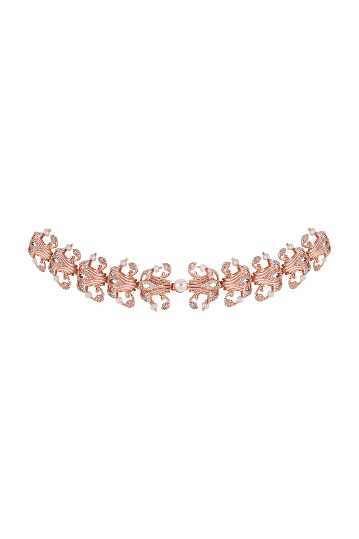 Rose Gold Plated Swarovski Crystal Leaf Necklace