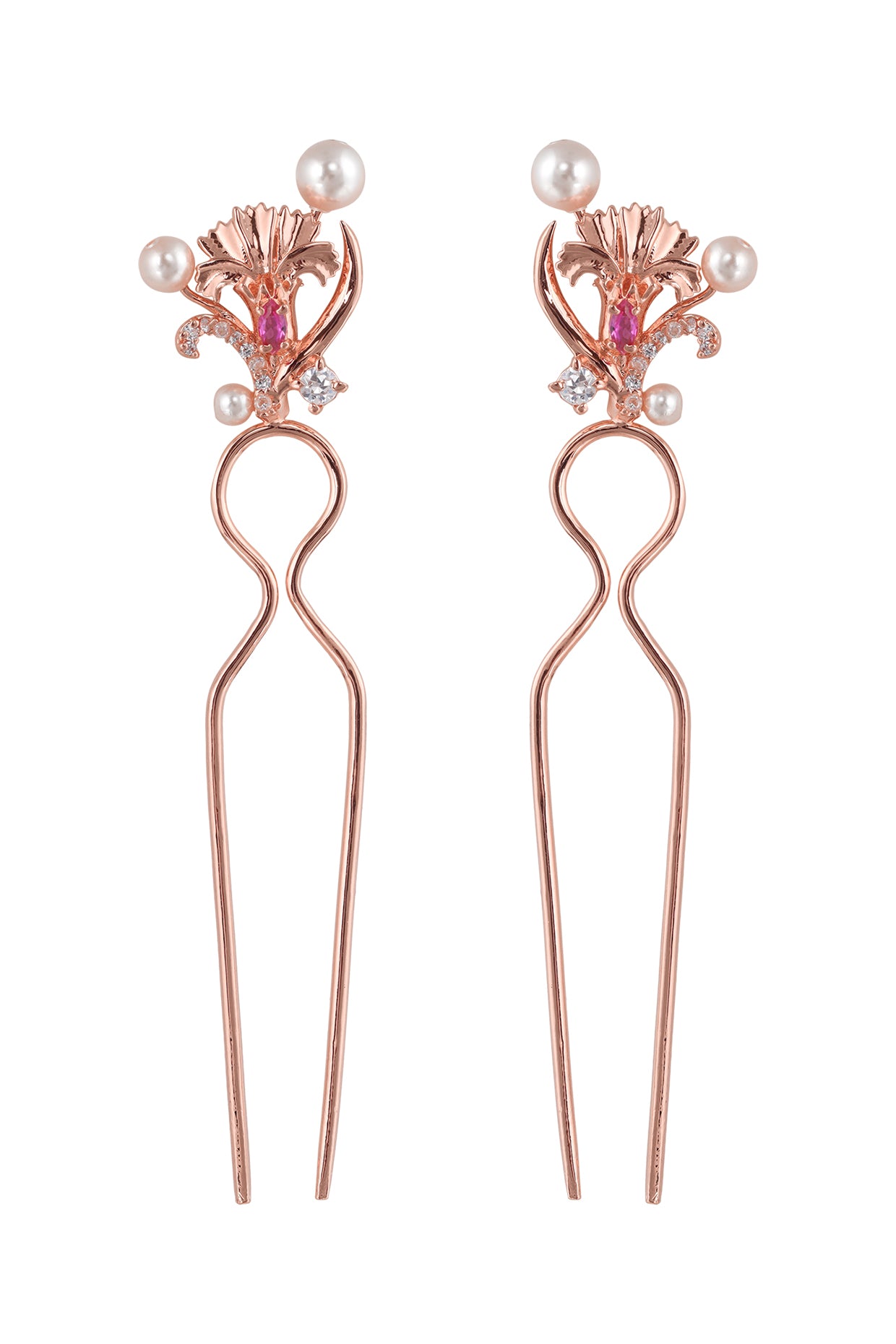 Rose Gold Plated Swarovski Crystal Hair Pin