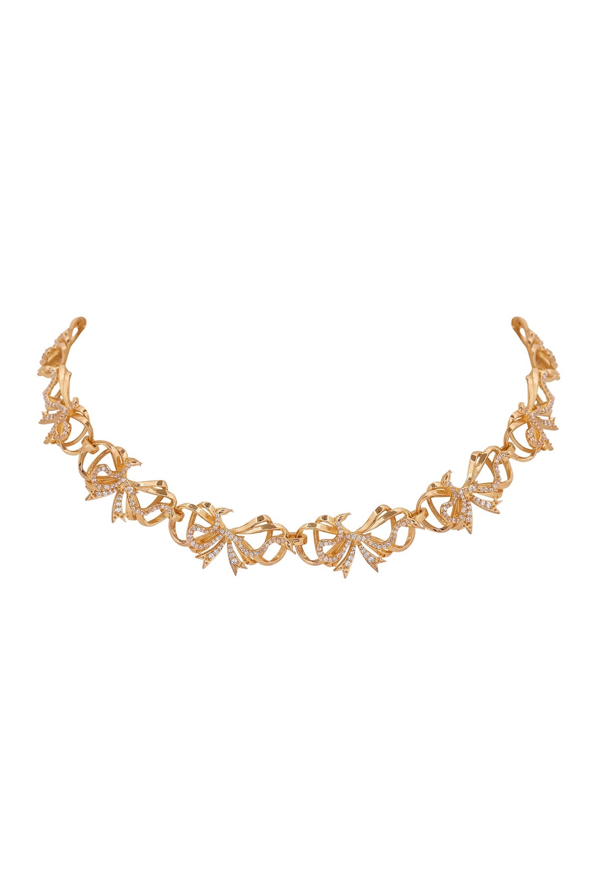 Gold Finish Snake Motif Necklace