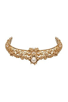 Gold Plated Swarovski & Baroque Pearls Necklace