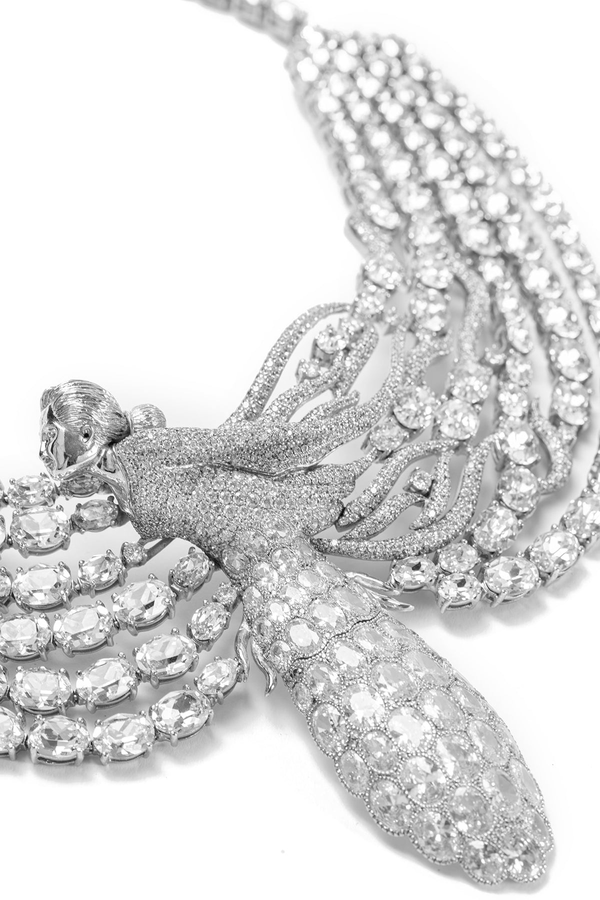 Silver Plated Swarovski Necklace In Sterling Silver
