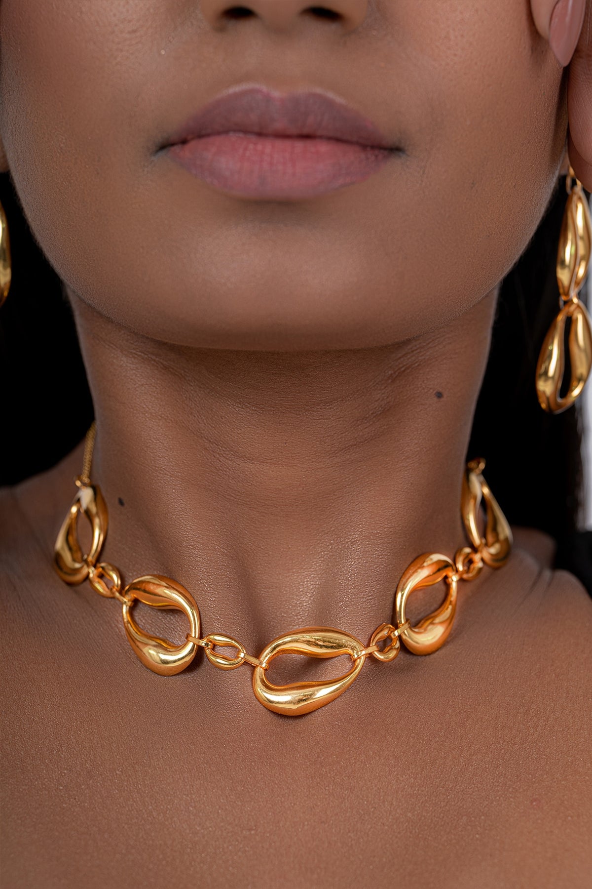 Gold Plated Necklace In Sterling Silver