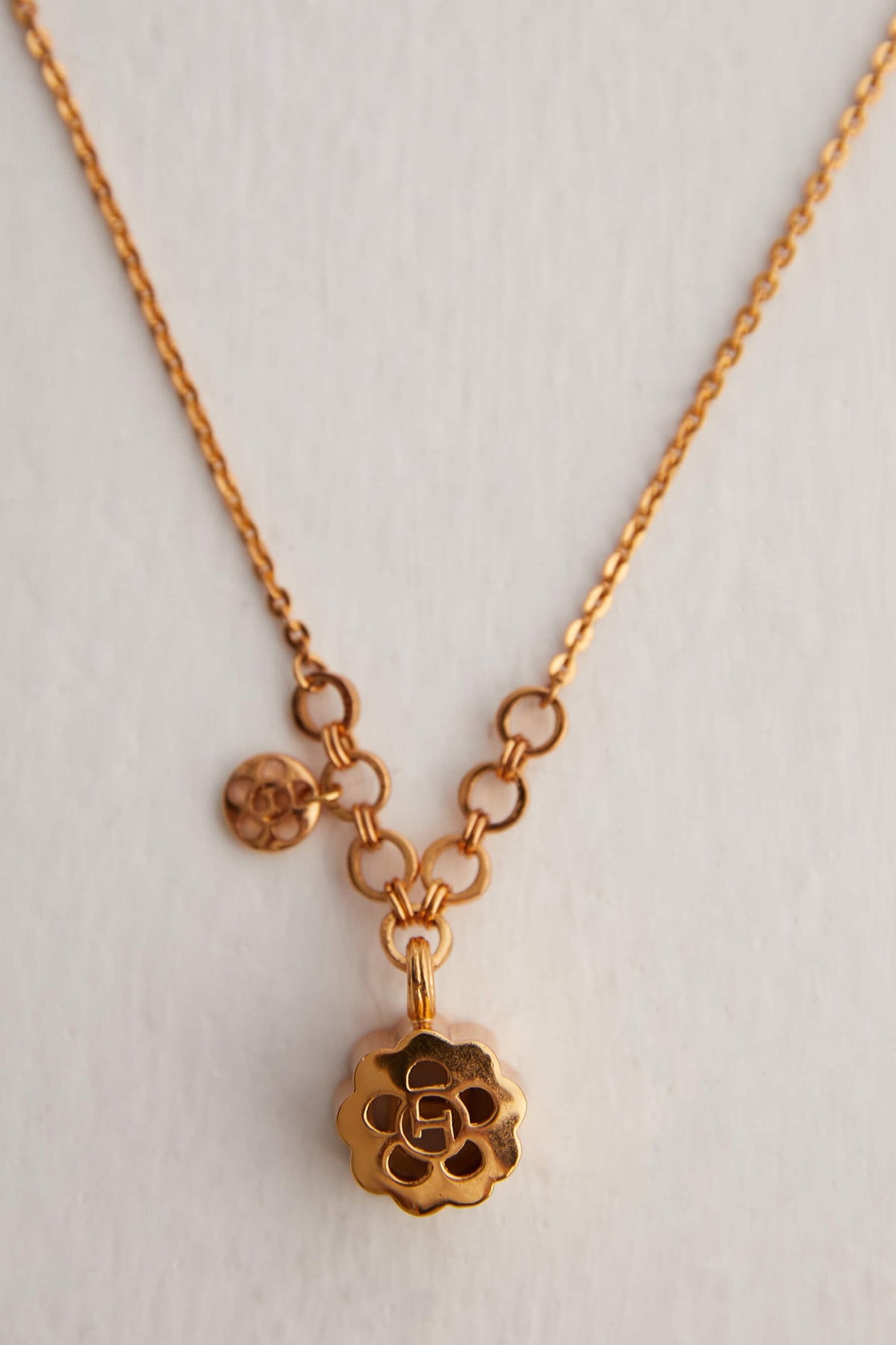Gold Plated Quintuple Pendant Necklace