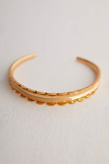 Gold Plated Scalloped Choker Necklace