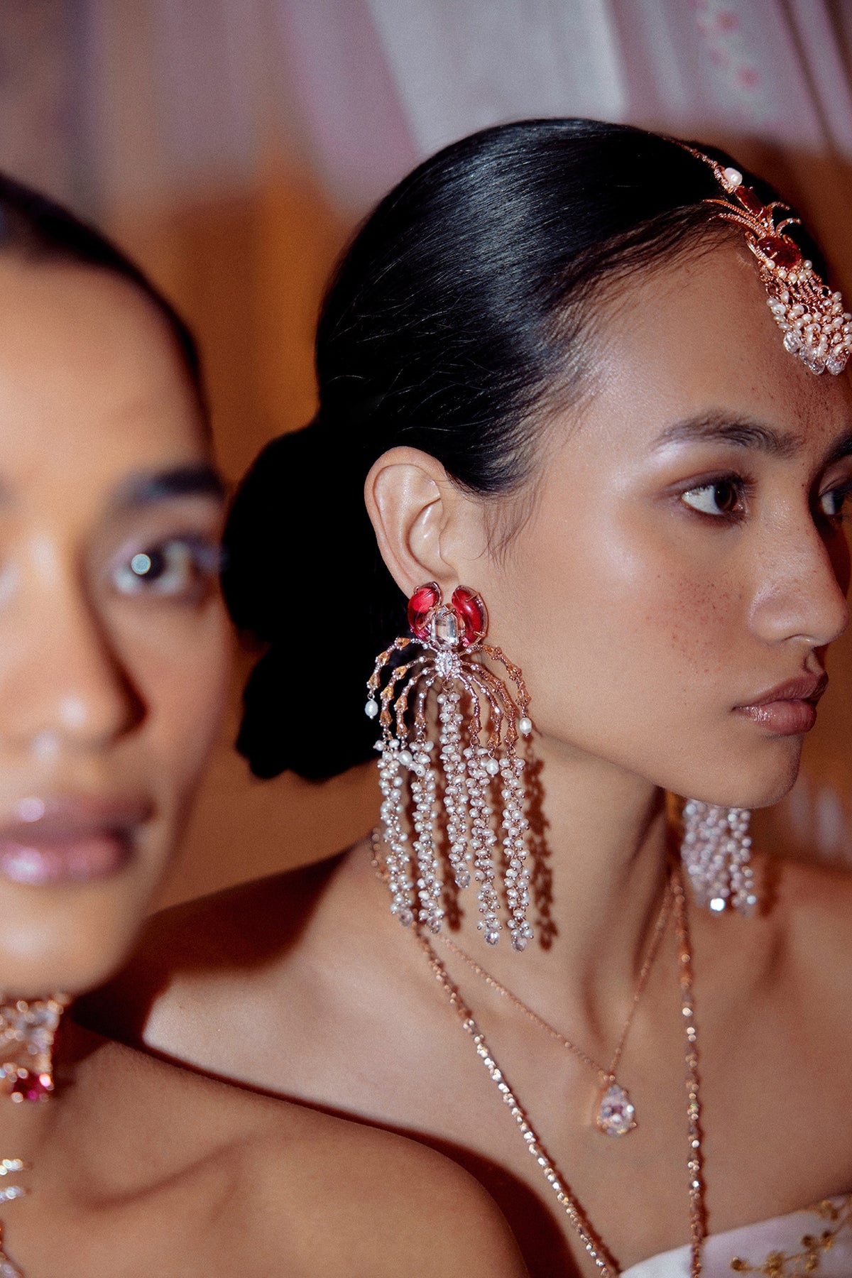 Rose Gold Plated Cubic Zircon Faena Dewdrop Earrings