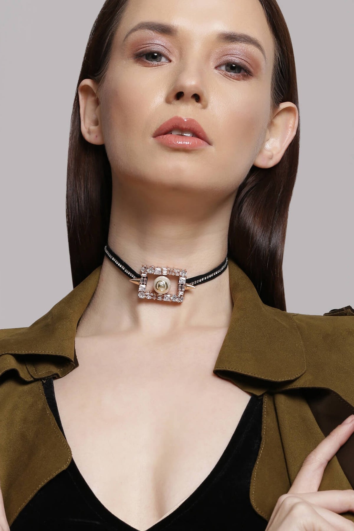 Rose Gold Plated Swarovski Choker Necklace