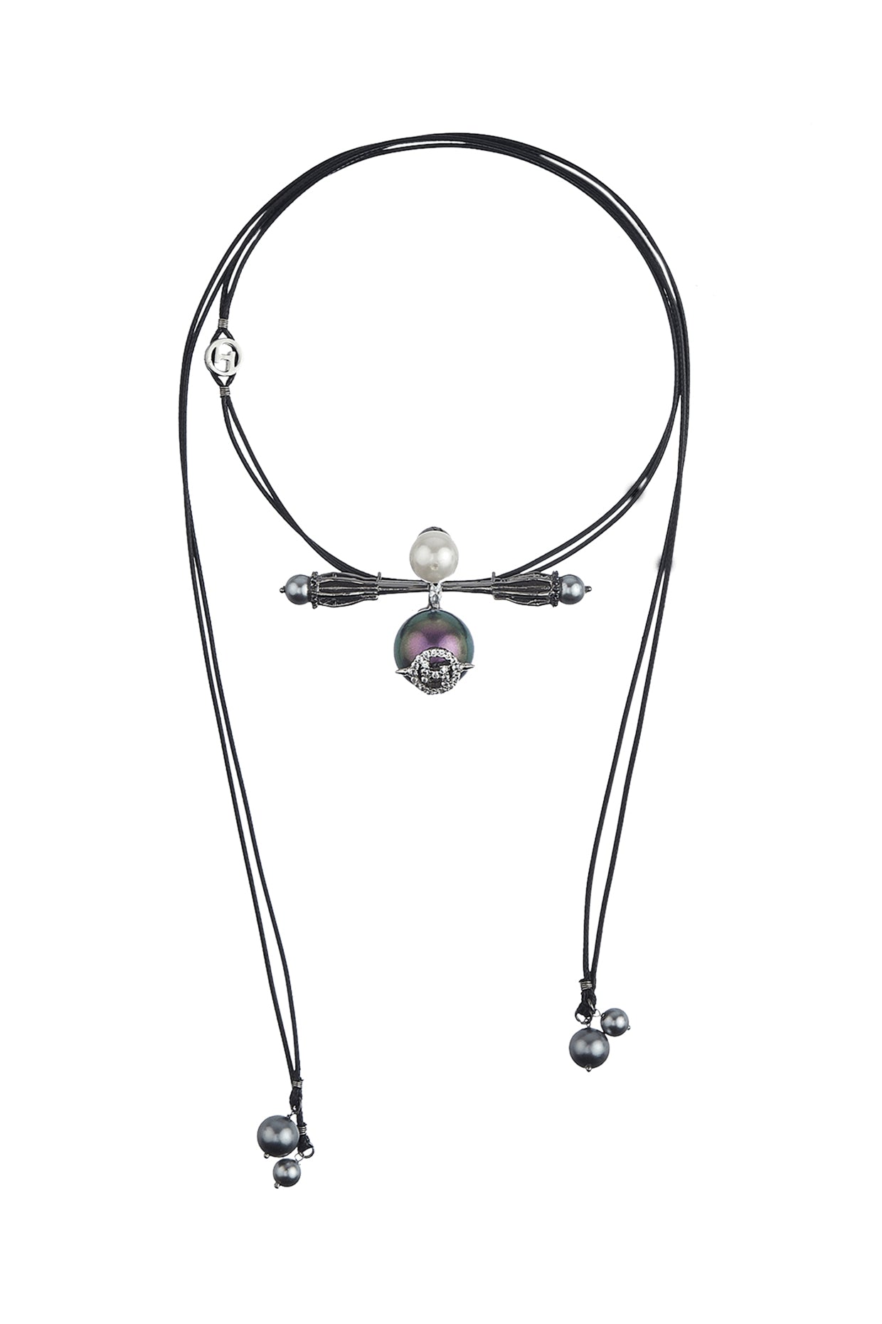 Gunmetal Plated Swarovski Hair Tie