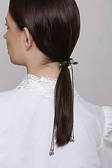 Gunmetal Plated Swarovski Hair Tie