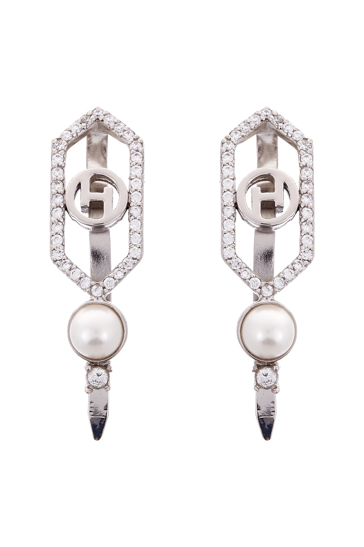 Silver Plated Crystal Hair Clips