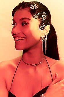 Silver Plated Crystal Hair Clips