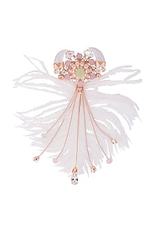 Matte Rose Gold Plated Swarovski Crystal & Stone Brooch