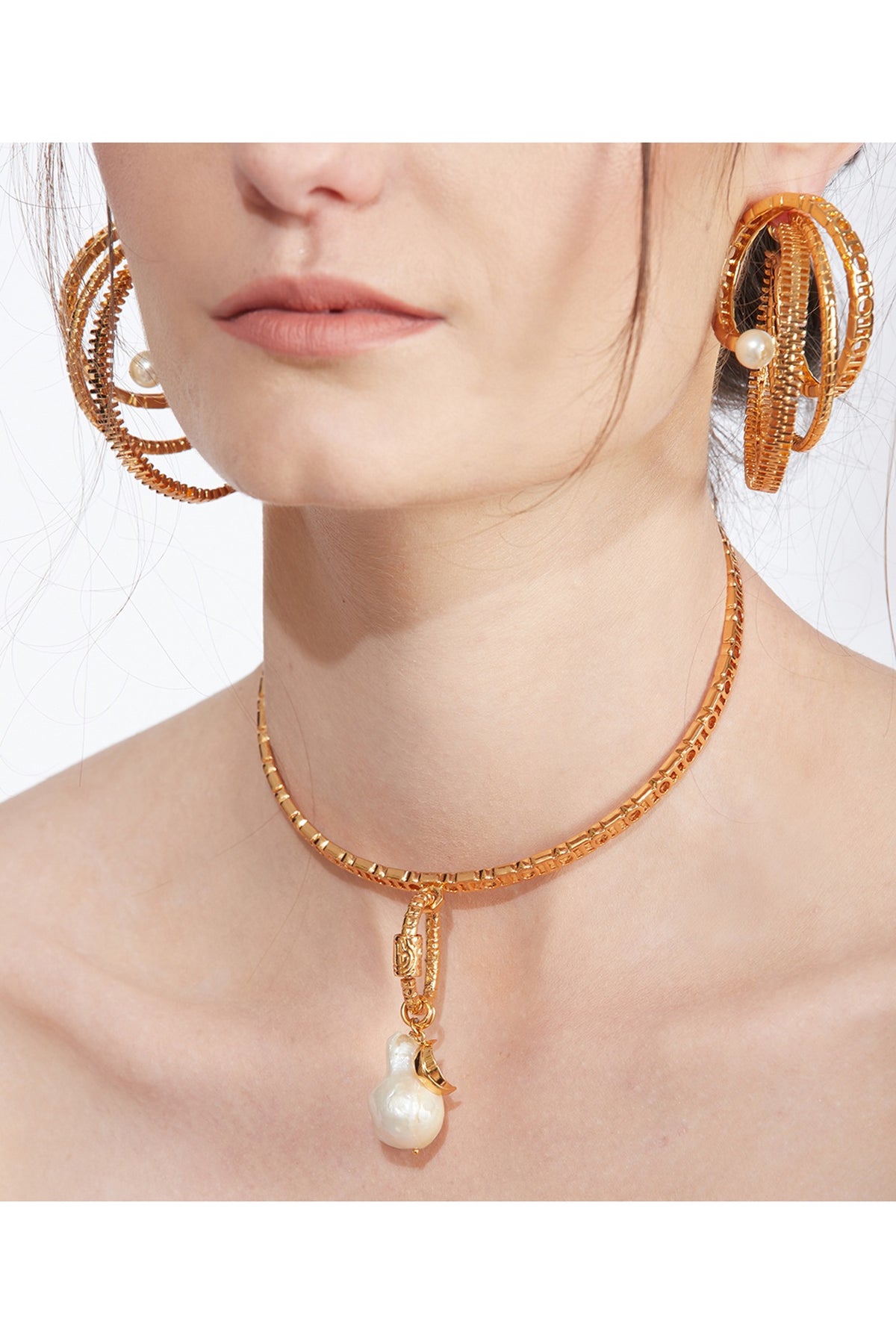Gold Plated Twisted Hoop Earrings