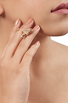 Gold Plated Crystal Midi Ring