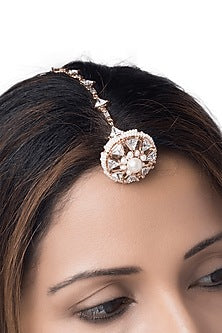 Rose Gold Plated Borla Legacy Maang Tikka