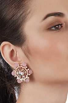 Rose Gold Plated Crystal Stud Earrings