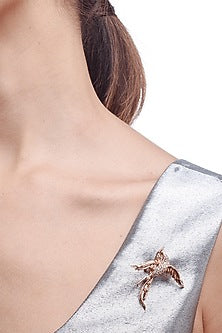 Rose Gold Plated Swarovski Crystal Brooch