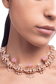 Rose Gold Plated Swarovski Pearl Necklace