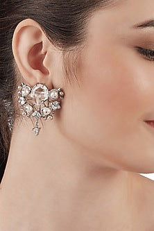 Silver Finish Swarovski Earrings