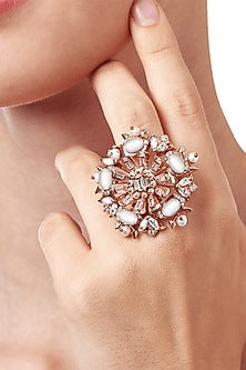 Gold Plated Pearls Midi Ring