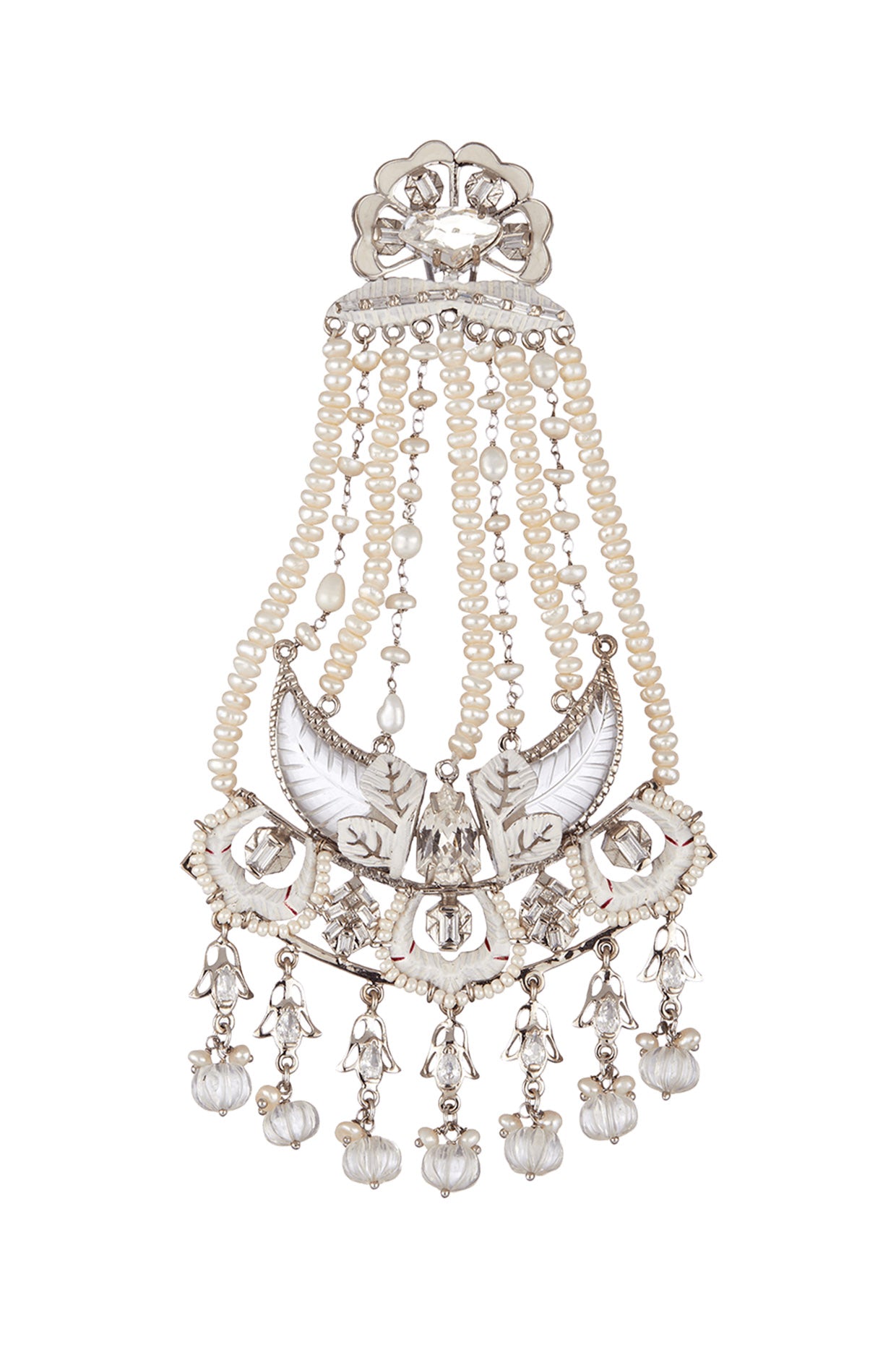 Silver Finish Swarovski & Pearl Head Piece