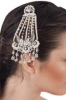 Silver Finish Swarovski & Pearl Head Piece