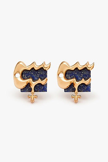 Gold Plated Handcrafted Zodiac Stud Earrings