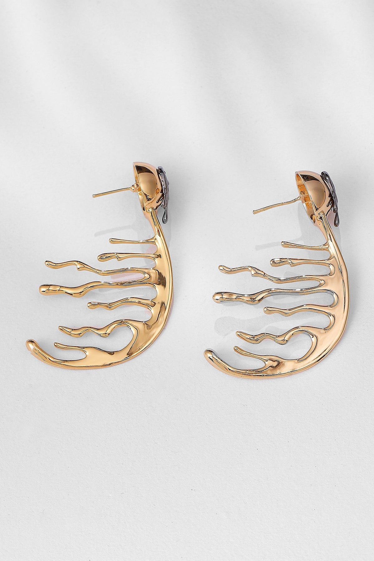 Gold Plated Half Hoop Earrings