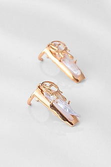 Gold Plated Keshi Pearl Fingertip Rings (Set of 2)