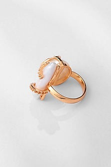 Gold Plated Pearl Drip Ring