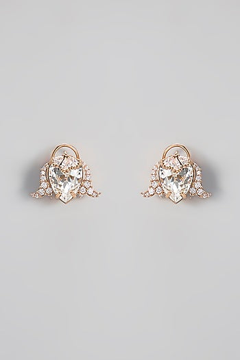 Rose Gold Plated Zircon Stud Earrings