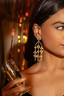 Gold Finish Dangler Earrings