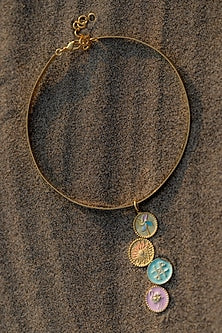 Gold Plated Charm Choker Necklace